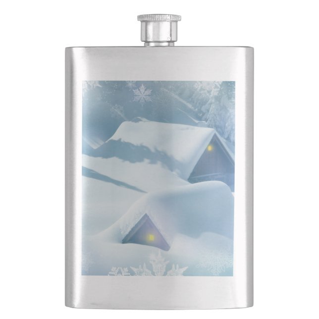 Petaca Techo de nieve en un bosque (Anverso)