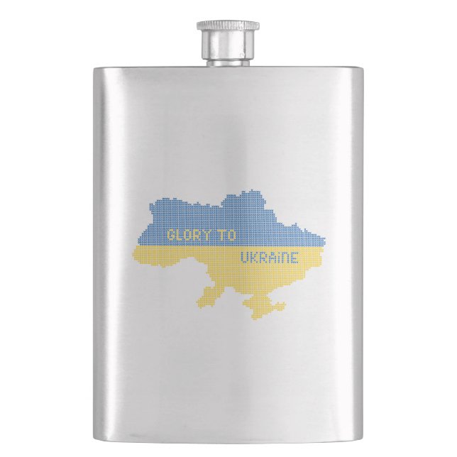 Petaca Tejiendo el texto del mapa del estado ucraniano Gl (Anverso)