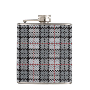 Petaca Tela escocesa del pixel en gris con la raya roja