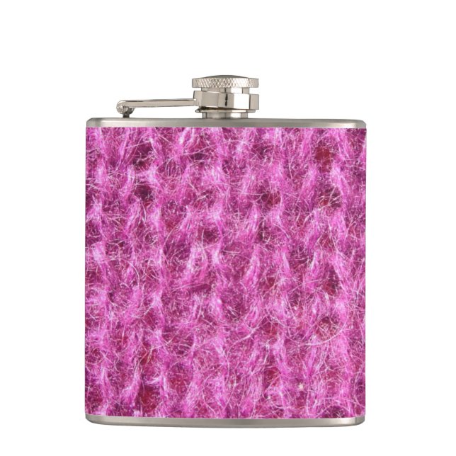 Petaca Tela hecha punto rosa (Anverso)