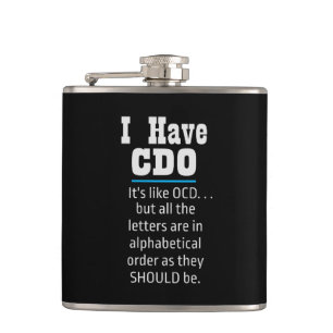 Petaca Tengo CDO black Funny OCD Humor