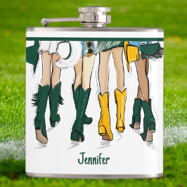 Petaca Texas Ladies Moda Cowboy Boot Gold Green