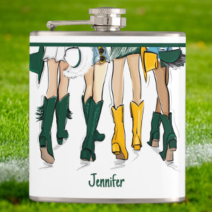 Petaca Texas Ladies Moda Cowboy Boot Gold Green