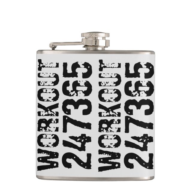 Petaca Texto desgastado y raspado Workout 247365 negro (Anverso)