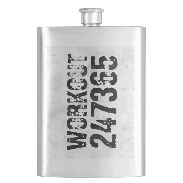 Petaca Texto escrito y raspado Workout 247365 rústico (Anverso)