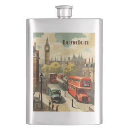 Petaca Texto personalizado de Londres Big Ben Vintage