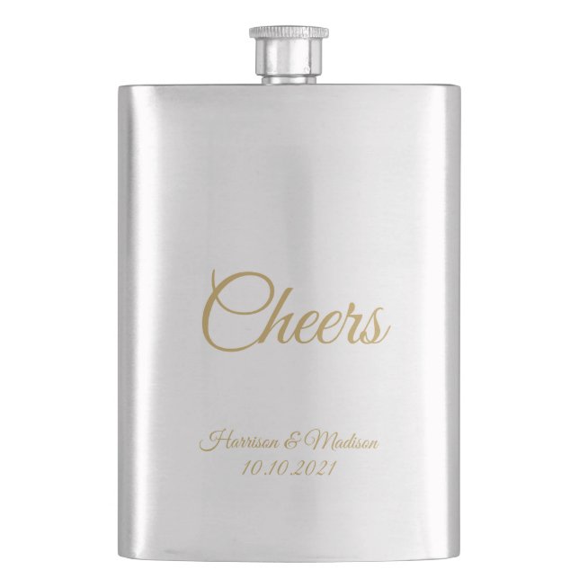 Petaca Texto personalizar Saludos Regalo Boda favorece la (Anverso)