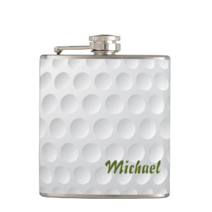 Petaca Textura de bola de golf. hierba verde. Para los go