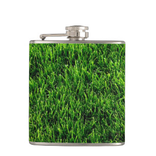 Petaca Textura de la hierba verde de un campo de fútbol