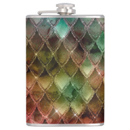 Petaca Textura de las escalas del dragón arco iris