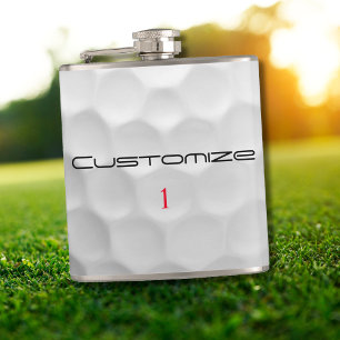 Petaca Textura de pelota de golf blanca con hoyuelos Nomb