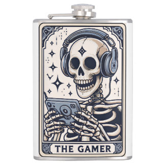 Petaca The Gamer Skeleton Tarot Card