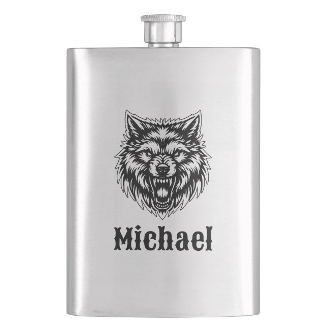 Petaca The Wolf Personalized (Anverso)