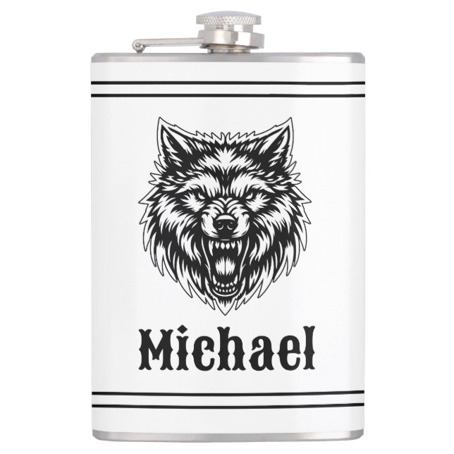 Petaca The Wolf Personalized (Anverso)