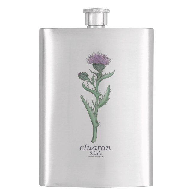 Petaca thistle / cluaran con traducción al gaélico escocé (Anverso)