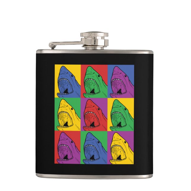 Petaca Tiburón de arte pop (Anverso)