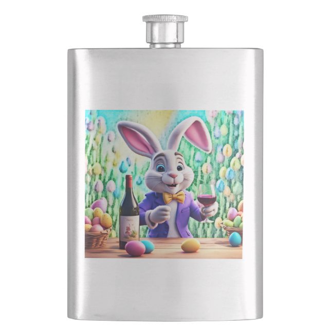 Petaca Tiempo de Vino de Conejo de Pascua (Anverso)