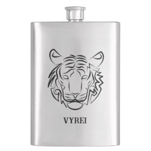 Petaca Tigre Tribal Blanco y Negro
