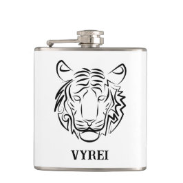 Petaca Tigre tribal blanco y negro