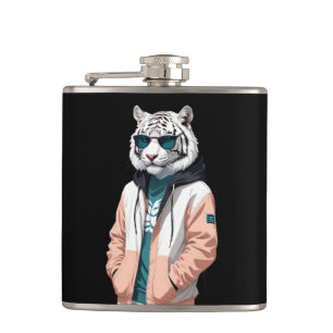 Petaca Tigre vistiendo a Hoodie Carácter animal divertido