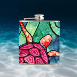 Petaca Típica tortuga marina colorida estilo de batik