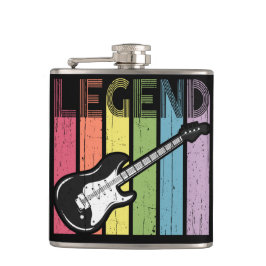 Petaca Tipografía alterada de leyenda de guitarra eléctri