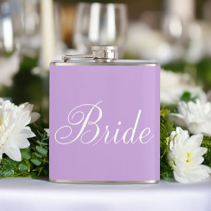 Petaca Tipografía con guión de lavanda suave "Novia"