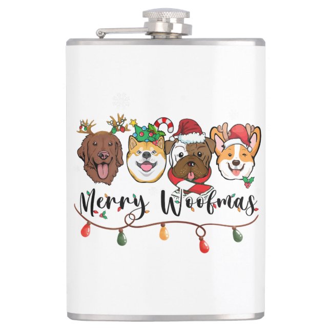 Petaca Tipografía de Merry Woofmas Flask (Anverso)