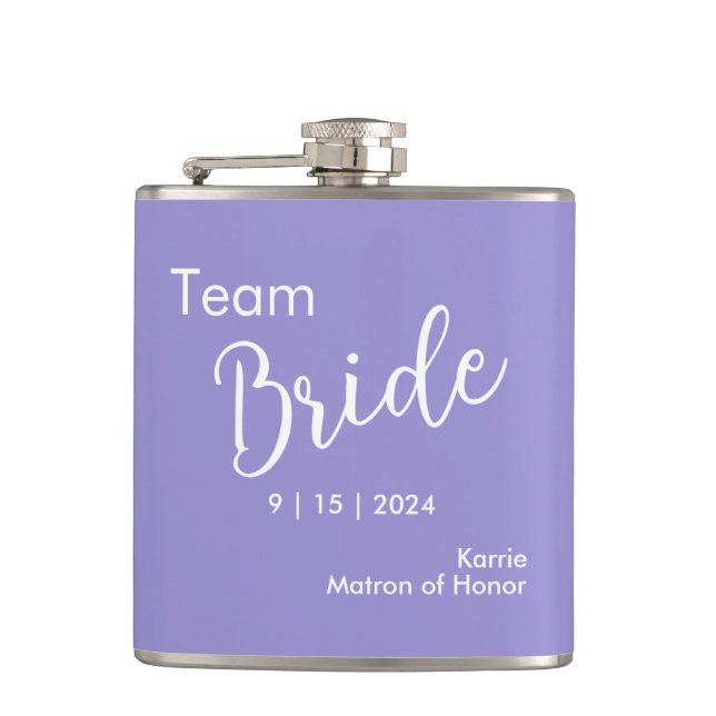 Petaca Tipografía de novias de equipo Vinyl Wraped Flask (Anverso)