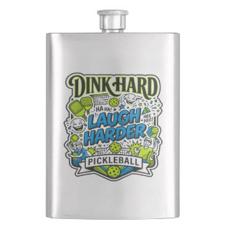 Petaca Tipografía de Pickleball Dink Hard Laugh Harder