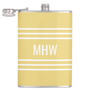 Petaca Tiras amarillas personalizado máscara de monograma