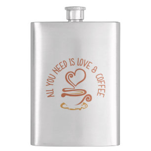 Petaca Todo Lo Que Necesitas Es Amor Y Café