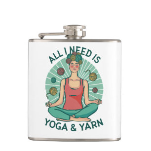 Petaca Todo lo que necesito es yoga y frases de yarne