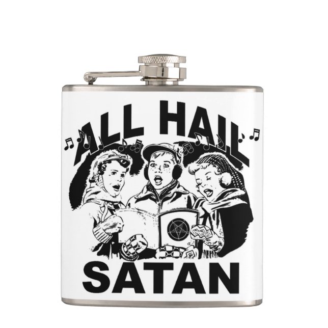 Petaca Todos granizan el frasco de Satan (Anverso)