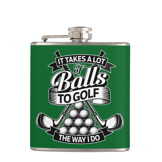 Petaca Toma un montón de bolas - golf divertido (Anverso)