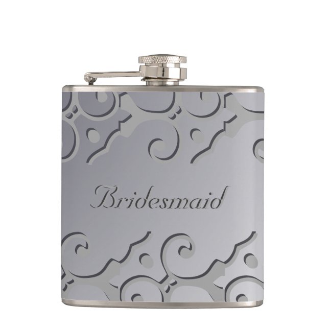 Petaca Tonal Elegance Silver BRIDESMAID Flask (Anverso)