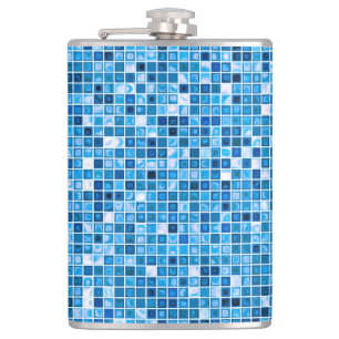 Petaca Tonos De Baldosas Azules "Aguas" Mosaicas
