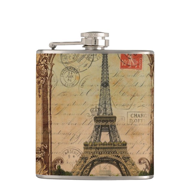 Petaca torre de eiffel de parís de época francesa moderna (Anverso)