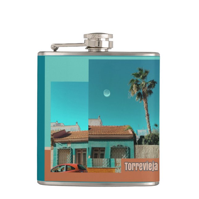 Petaca Torrevieja en Naranja y Turqoise (Anverso)