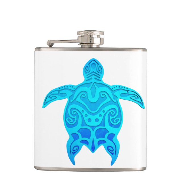 Petaca Tortuga tribal azul (Anverso)