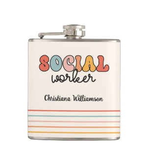 Petaca Trabajador social retro personalizado