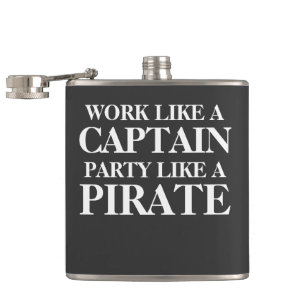 Petaca Trabaje como un capitán, fiesta como un pirata