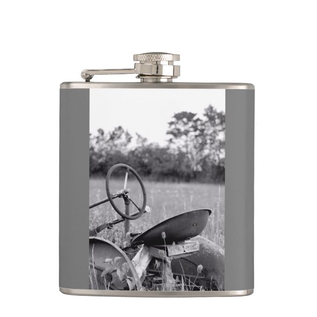 Petaca Tractor en matraz largo (Anverso)