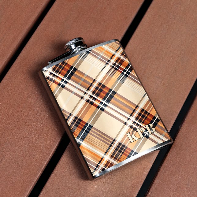 Petaca Traditional Autumn Plaid Vinyl Wrapped Hip Flask (Subido por el creador)