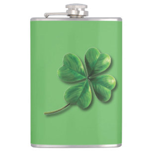 Petaca Trébol de Irlanda Verde Moderno