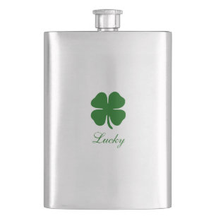 Petaca Trébol Verde Afortunado Personalizado