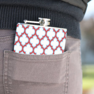 Petaca Trellis blanca y roja, Entramado, Quatrefoil