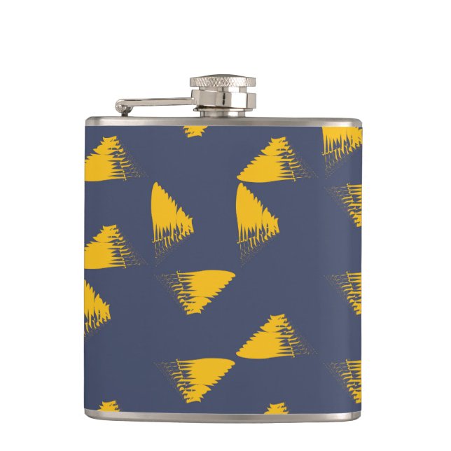 Petaca Triángulos amarillos, geniales, únicos, de moda (Anverso)