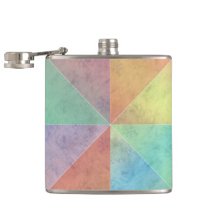 Petaca Triángulos de Acuarela de Colores Pastel Arte Geom