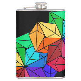 Petaca Triángulos de cubo agudo arco iris brillante en 3D